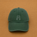 Casquette vert forêt avec baiser brodé à la main