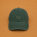 Gorra color verde bosque con erizo bordado a mano